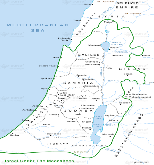 Map of Israel under the Maccabees